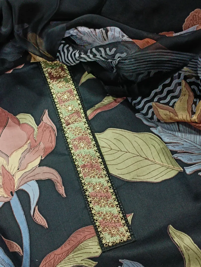 Floral Cotton Black - Image 2