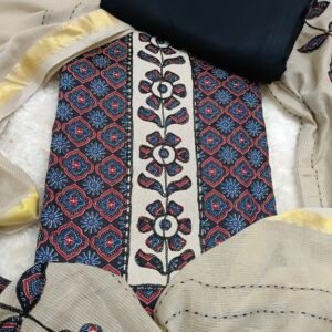 Applique Cotton Blue Black