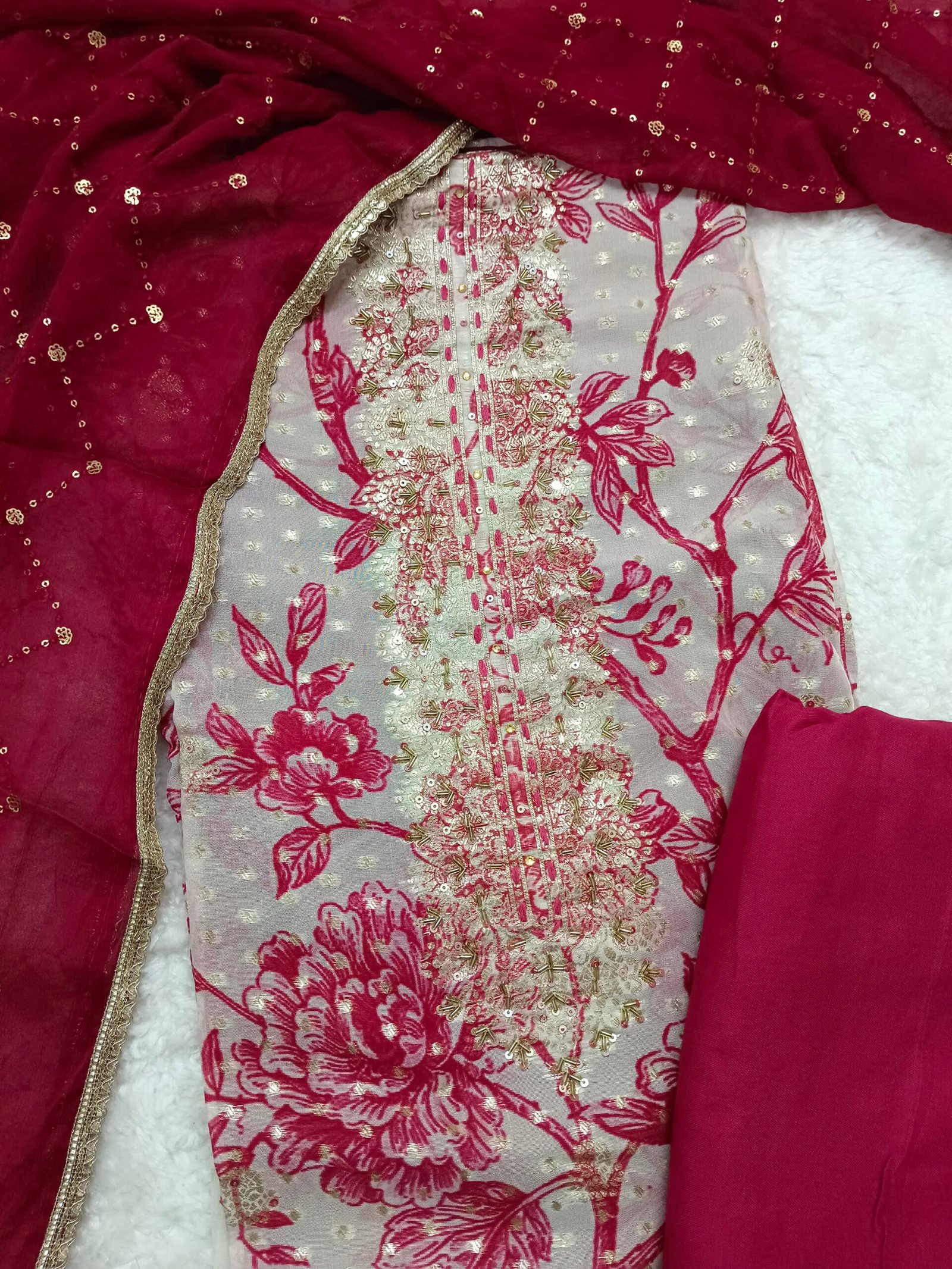 Organza Floral Magenta