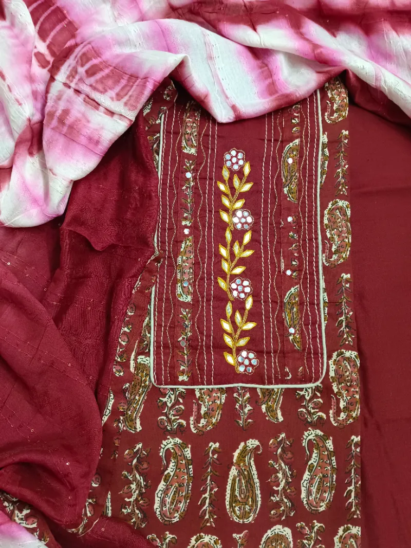 Shizuka Cotton Maroon Red