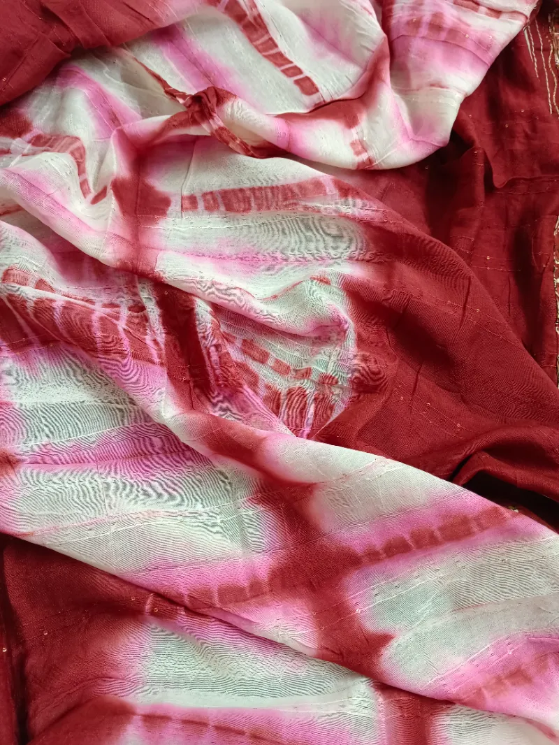 Shizuka Cotton Maroon Red - Image 3