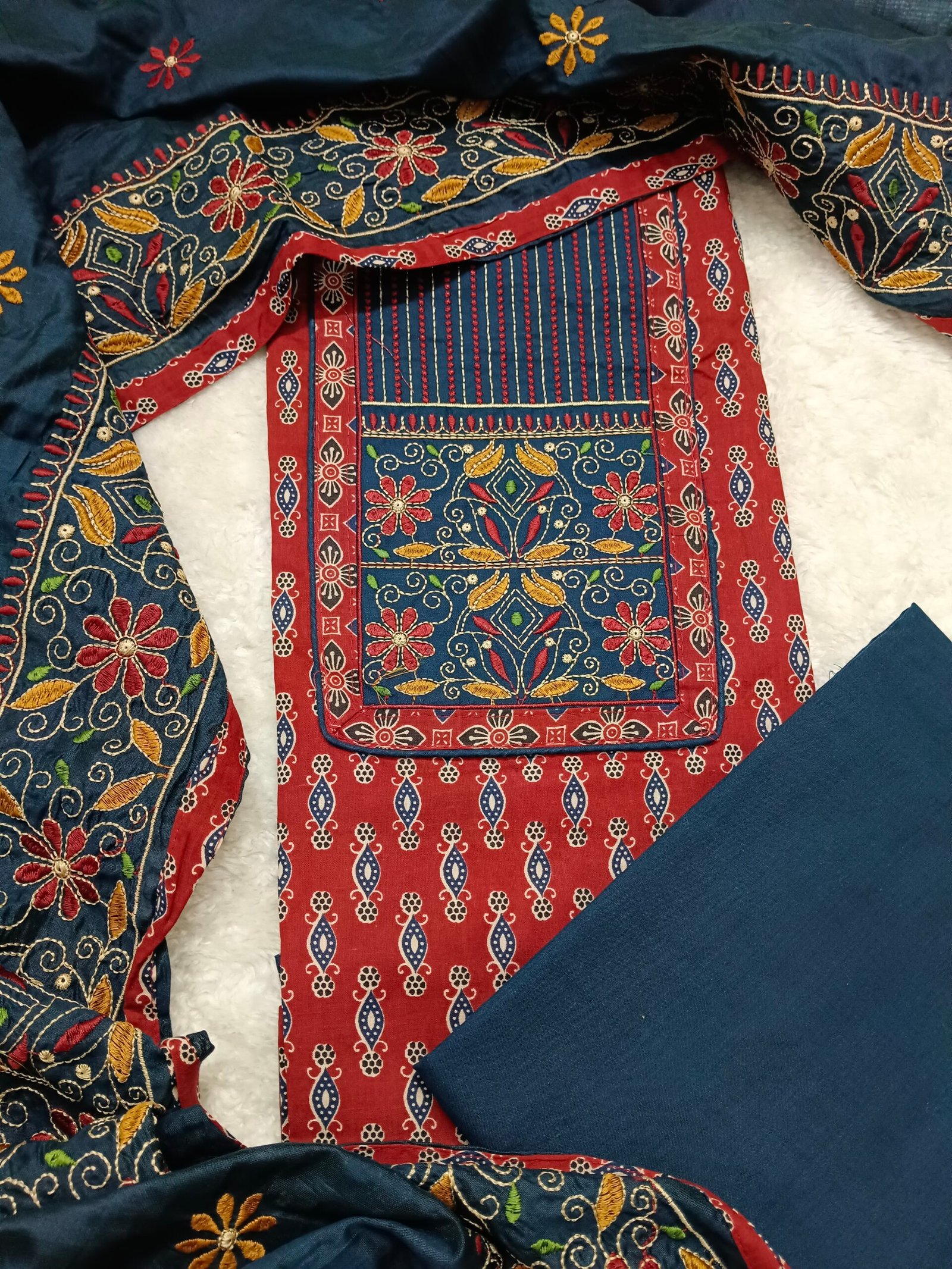 Karachi Cotton Maroon Red